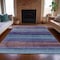Homeroots 10' X 14' Blue Purple And Taupe Striped Washable Indoor Outdoor Area Rug 631208 - alternate 4