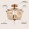 Jonathan Y Allie 14" 3-Light Bohemian Farmhouse Wood Bead/Iron LED Semi Flush Mount, Antique Gold/Light Taupe JYL9020C - alternate 5