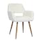 Homeroots 23" White and Brown Faux Fur Arm Chair 549021 - alternate 2