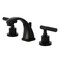 Kingston Brass Widespread Bathroom Faucet with Knurled Handle and Brass Pop-Up, Matte Black KS4940KNL - alternate 1