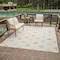Homeroots 5' X 7' Cream and Beige Geometric Distressed Indoor Outdoor Area Rug 558730 - alternate 2