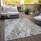 Homeroots 9' X 12' Taupe Ivory And Brown Geometric Washable Indoor Outdoor Area Rug 589252 - alternate 4