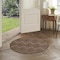 Homeroots 4' Dark Brown And Light Brown Round Geometric Indoor Outdoor Area Rug 573904 - alternate 2