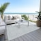 Homeroots 10' X 14' Sky Blue And Ivory Geometric Washable Indoor Outdoor Area Rug 610858 - alternate 5