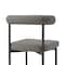 Homeroots Set of Two Gray And Black Upholstered Faux Leather Open Back Dining Side Chairs 569409 - alternate 4