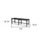 Homeroots 52in Black Genuine Leather and Solid Wood Upholstered Bench 606747 - alternate 2