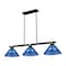 Z-Lite Bronte 3 Light Billiard, Matte Black and Rubbed Brass, Dark Blue 1955-3MB-RB-ARDB - alternate 1
