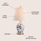 Jonathan Y Penelope 22" French Country Cottage Ceramic/Iron Chinoiserie Ginger Jar LED Table Lamp, Blue/White JYL3005A - alternate 5