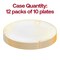 Smarty Had A Party 10.25" White with Gold Antique Floral Round Disposable Plastic Dinner Plates (120 Plates), 120PK 920WHG-CASE - alternate 2