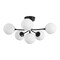 Jonathan Y Olivier Parisian 24" 6-Light Globe Modern Industrial Iron Bistro LED Semi Flush Mount, Black JYL9542B - alternate 4