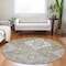 Homeroots 8' Taupe Beige And Ivory Round Medallion Washable Indoor Outdoor Area Rug 589052 - alternate 4