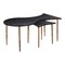 Homeroots Set of Two Black and Bronze Wood and Steel Free Form Coffee And End Table 572203 - alternate 2