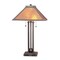 Homeroots 25" Gray Metal Two Light Cylinder Table Lamp With Amber Square Shade 524680 - alternate 3