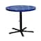 Leisure Craft 36" Round Perforated Pedestal Table, Portable, 30"H, Navy 36TAB30-NAVY - alternate 1