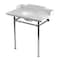 Kingston Brass 36-Inch Carrara Marble Console Sink with Stainless Steel Legs, 8-Inch, 3-Hole KMS36228M81 - alternate 1