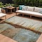 Homeroots 9' X 12' Rust And Beige Abstract Washable Indoor Outdoor Area Rug 630481 - alternate 1