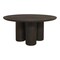 Homeroots 63" Dark Brown Solid Wood Round Top Dining Table 611871 - alternate 1