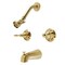 Kingston Brass Double-Handle Tub and Shower Faucet, Brushed Brass KB247KL - alternate 1
