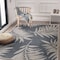 World Rug Gallery Leaf Design for Patio Indoor/Outdoor Area Rug 10 ft x 14 ft Blue 407BLUE10X14 - alternate 1
