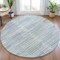 Homeroots 8' Mint Green And Ivory Round Striped Washable Indoor Outdoor Area Rug 631547 - alternate 4