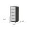 Homeroots 18" White and Gray Five Drawer Standard Chest 534961 - alternate 5