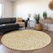 Homeroots 8' Gold And Beige Round Abstract Washable Indoor Outdoor Area Rug 598964 - alternate 4