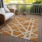 Homeroots 5' X 8' Copper And Beige Geometric Washable Indoor Outdoor Area Rug 600433 - alternate 3
