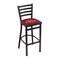 Holland Bar Stool Co 30" Blk Wrinkle Iowa State Stationary Bar Stool, Ladder Back L00430IowaSt - alternate 1