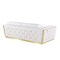 Homeroots 89" White And Silver Leather Sofa 551594 - alternate 11