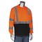 Pip ANSI Type R Class 3 Long Sleeve T-Shirt with 50+ UPF Sun Protection and Black Bottom Front 313-1390B-OR/6X - alternate 1