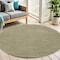 Homeroots 6' Green And Beige Round Abstract Indoor Outdoor Area Rug 572368 - alternate 2