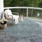 Homeroots 8' Teal Blue Gray And Charcoal Round Floral Washable Indoor Outdoor Area Rug 605439 - alternate 4
