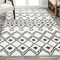 Jonathan Y Caimari Moroccan Diamond Shag White/Gray 4 ft. x 6 ft. Area Rug MOH412A-4 - alternate 1