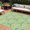 Homeroots 10' X 14' Lime Green And Blue Geometric Washable Indoor Outdoor Area Rug 613511 - alternate 1