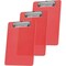 Acrimet Clipboard Memo Size A5 Low Profile Clip (Plastic) (Clear Red Color), 3PK 137B.6 - alternate 1
