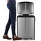 Happimess Marco Rectangular 10.6-Gallon Double Bucket Trash Can with Soft-Close Lid, Platinum Silver HPM1005A - alternate 4