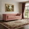 Homeroots 83" Blush Velvet Wood Sofa With Toss Pillows 543948 - alternate 6