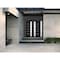Vdomdoors Front Exterior Prehung Metal-Plastic Double Doors / MANUX 8088 Matte Black / Sidelite Exterior Wind MANUX8088DEXD-BLK-RH-W72+16xH80 - alternate 2