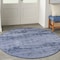 Homeroots 6' Denim Blue And Navy Blue Round Abstract Indoor Outdoor Area Rug 545952 - alternate 4