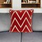 Homeroots 22" Beige and Red Zigzag Cotton Throw Pillow with Embroidery and Applique 529239 - alternate 1