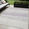 Homeroots 5' X 8' Lavender And Ivory Striped Washable Indoor Outdoor Area Rug 589693 - alternate 1