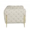 Homeroots 69in Beige And Gold Italian Leather Loveseat 477573 - alternate 2