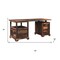 Homeroots 68" Dark Brown Solid Wood Writing Desk and Bookshelf Set With Four Drawers 634355 - alternate 5