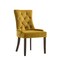 Homeroots Set of Two Tufted Yellow and Espresso Upholstered Velvet And Solid Wood Dining Side Chairs, 2PK 573300 - alternate 5