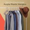 Campior Premium Clothes Hangers, Slim, Durable Plastic with Shoulder Grooves, Purple, 180PK CMPPLH180PU - alternate 4