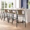 Flash Furniture Lila  Commercial Grade Medium Brown Rattan Indoor-Outdoor Restaurant Barstool, PK4 4-SDA-AD632032R-DK-BN-GG - alternate 6