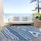 Homeroots 8' Navy Blue Denim Blue And Ivory Round Faux Bois Washable Indoor Outdoor Area Rug 614493 - alternate 3