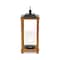 Homeroots 21" Brown And Black Geometric Metal And Solid Wood Tabletop Lantern Candle Holder 634824 - alternate 1