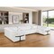 Homeroots White Italian Leather Power Reclining U Shaped Eight Piece Corner Sectional With Console 634672 - alternate 5