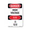 Signmission Safety Sign, OSHA Danger, 5" Height, High Voltage Bilingual, D-35-VC-1327 OS-DS-D-35-VC-1327 - alternate 1